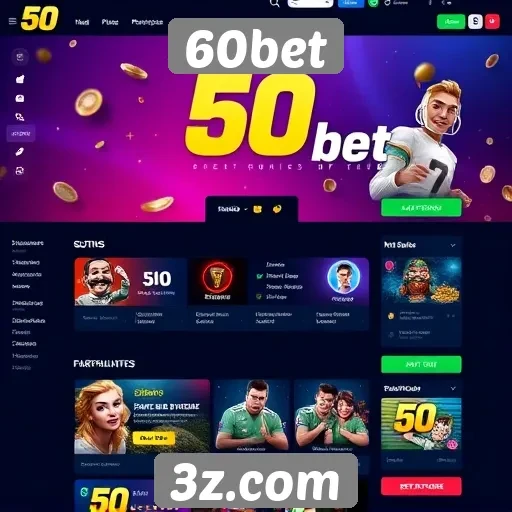 Análise da interface do site 60bet